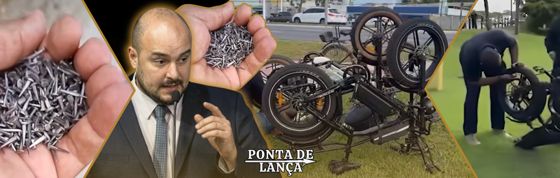 Vereador apresenta projeto para punir quem espalha tachinhas nas ciclovias de Vitória
