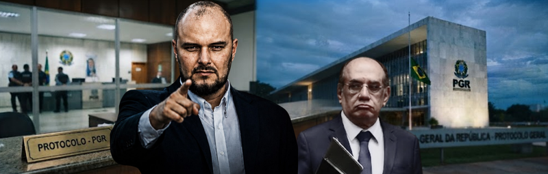 Dárcio Bracarense protocola denúncia contra Gilmar Mendes na PGR por possível coação no curso do processo.