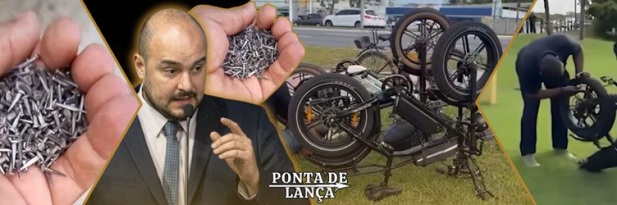 Vereador apresenta projeto para punir quem espalha tachinhas nas ciclovias de Vitória