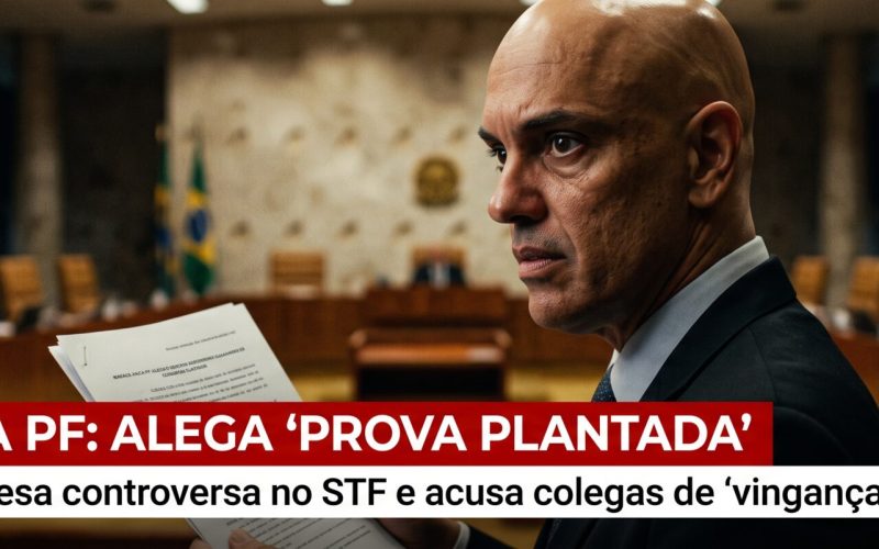 Moraes se defende: ministro tenta anular julgamento, alega “prova plantada” e “vingança”.