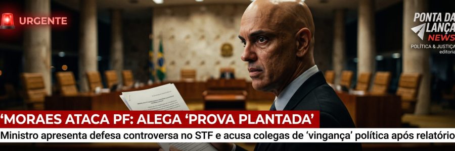 Moraes se defende: ministro tenta anular julgamento, alega “prova plantada” e “vingança”.